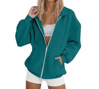 Felpa Donna con Zip Estiva Felpa Sherpa Donna Oversize Pile La Mia Lolita Felpe da Casa Cassa Toracica Grigia Cappuccio Giapponesi Bianca con Cerniera Zip Verde Militare Larghe Comoda Ragazza