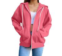 Felpa Donna con Zip, Felpa da Donna Stampa di Lettere Hoodie Hip Hop a Maniche Lunghe Sweatshirt in Morbido Pile Soft Touch Loungewear Felpa Donna Elegante per La Vita Quotidiana E Lo Sport