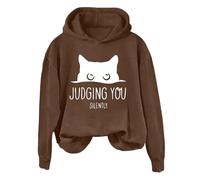 Felpa Donna con Zip Felpa Nera con Zip Donna Coperta Cappuccio Leggera Cantante Sottile Lo Scheletro Rosa Marrone Porta Gatto Felpe Anime Giapponesi Girocollo Bianca Garzata Senza Firmata Aperta