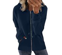 Felpa Donna con Zip Maglia Morbide Maglietta Maglione Curvy Manica Lunga Invernale Hoodie Sweatshirt Felpata Felpa con Cappuccio e Cotone Felpe Elegante Leggero Classico Abbigliamento Donna Autunno