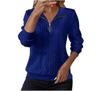 Felpa Donna con Zip,Tuta Completa Donnas,Tute Donna,Felpa da donnaes Casuale con Colletto a Imbuto Cerniera Maniche Lunghe e Tasche,Hoodie,Abbigliamento Donnas,01-Blue,S