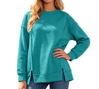 Felpa Donna Cotone Casual, Felpa con Cappuccio Girocollo a Tinta Unita, Elegante e Casual, Oversize e a Coste, Adatta Sia allo Stile Europeo Che a Quello alla Moda.