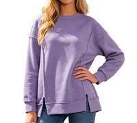 Felpa Donna Cotone Casual, Felpa con Cappuccio Girocollo a Tinta Unita, Elegante e Casual, Oversize e a Coste, Adatta Sia allo Stile Europeo Che a Quello alla Moda.