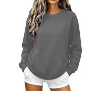 Felpa Donna Cotone décontracté, Felpa Senza Cappuccio con Tasca per Una vestibilità Comoda, Pullover Casual a Maniche Lunghe per Stile Minimalista, Cappuccio per Tutti i Giorni