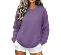Felpa Donna Cotone décontracté, Felpa Senza Cappuccio con Tasca per Una vestibilità Comoda, Pullover Casual a Maniche Lunghe per Stile Minimalista, Cappuccio per Tutti i Giorni