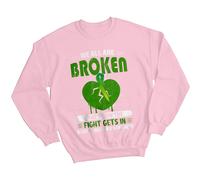 Felpa donna cuore spezzato consapevolezza salute mentale maglione ansia...