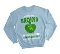 Felpa donna cuore spezzato consapevolezza salute mentale maglione ansia...