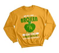 Felpa donna cuore spezzato consapevolezza salute mentale maglione ansia...