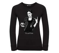 Felpa Donna Frida Kahlo Ufficiale Stile Rock (Nero, XL)