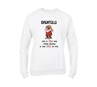 Felpa Donna Girocollo Basic Top qualità Top vestibilità - Brontolo Non è' Solo Uno Stato D'ANIMO - Divertente Humor Made in Italy (Bianco, S)