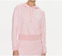 Felpa Donna Guess Poliestere Regular Cappuccio Logo V4RQ13KC2X2 P69U Rosa