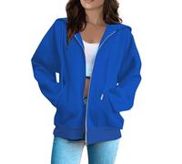 Felpa Donna Leggera Cotone, Felpe Aperte Donna Sportiva Casual con Coulisse Felpe Manica Lunga Tasca con Cerniera E Stampa a Lettere con Cappuccio Oversize Vintage Lunga Streetwear