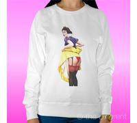 FELPA DONNA LEGGERA SWEATER BIANCO " SEXY BIANCANEVE " ROAD TO HAPPINESS