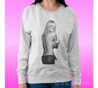 FELPA DONNA LEGGERA SWEATER GRIGIO CHIARO MODEL KATE MOSS FUCK YOU IDEA REGAL
