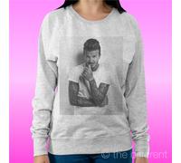 FELPA DONNA LEGGERA SWEATER GRIGIO CHIARO " SEXY DADIV BECKHAM CALCIO "