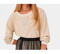 Felpa Donna Liu Jo Girocollo Glitter Logo Sport Moda TF3179J4537 A7280 Oro