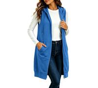 Felpa Donna Lunga Con Cappuccio Oversize Felpe Gilet Con Zip E Tasche