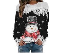 Felpa Donna Natale, Maglione Di Natale In Cotone Divertente Lungo Oversize Bello Per Autunno E Inverno Caldo Senza Cappuccio a Maniche Lunghe Felpe Natalizie Famiglia Per Il Tempo Libero Sportivo
