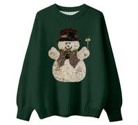 Felpa Donna Natalizia, Maglione Donna Girocollo Invernale Stampa Elegante Tessuto Morbido Comodo Casual Moda Calda Perfetto per La Stagione Fredda