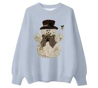 Felpa Donna Natalizia, Maglione Donna Girocollo Invernale Stampa Elegante Tessuto Morbido Comodo Casual Moda Calda Perfetto per La Stagione Fredda