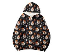 Felpa Donna Natalizio, Felpe Donna con Cappuccio Senza Zip Elegant Taglia Forti alla Moda Stampato Pullover Manica Lunga Grinch Natale Stampato Sportivo Felpa di Natale per Il Tempo Libero