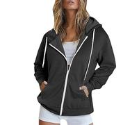 Felpa Donna Personalizzata Felpa In Pile Da Donna Autunno Invernale Con Cappuccio Tinta Unita Casual Curvy Sweatshirt Aperto Top In Morbido Fitness Outerwear Leggero Elegante Con Tasche Per Palestra