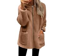Felpa Donna Pile Invernale Caldo con Cerniera di Base Spessa e Calda Maglione in Pile Giacca Donna Corta Senza Cappuccio Giacche Tinta Unita Cappotto In Peluche Sherpa Giubbotto Fleece Comoda