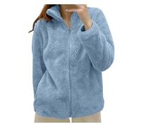 Felpa Donna Pile Invernale Caldo con Cerniera Giacca Casa Donna Corta Pile Senza Cappuccio Giacca Tinta Unita Cappotto Peluche Morbido Giubbotto Fleece Comoda Leggera Per Giorni Freddi