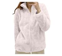 Felpa Donna Pile Invernale Caldo con Cerniera Giacca Casa Donna Corta Pile Senza Cappuccio Giacca Tinta Unita Cappotto Peluche Morbido Giubbotto Fleece Comoda Leggera Per Giorni Freddi