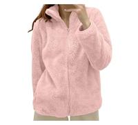 Felpa Donna Pile Invernale Caldo con Cerniera Giacca da Camera Donna Invernale Corta Pile Senza Cappuccio Giacche Invernale con Pile Tinta Unita Cappotto In Peluche Sherpa Giubbotto Fleece Comoda