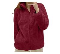 Felpa Donna Pile Invernale Caldo con Cerniera Giacca da Camera Donna Invernale Corta Pile Senza Cappuccio Giacche Invernale con Pile Tinta Unita Cappotto In Peluche Sherpa Giubbotto Fleece Comoda
