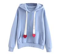 Felpa Donna Plus Size con Cappuccio Top Maglione Taglie Forti Cappuccio e Cerniera Cardigan Regalo Originale Outwear Felpe Casual Abbigliamento Economico Donna Vendita Hoodie Taglia Grande, blu, L