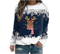 Felpa Donna Senza Cappuccio Black Friday 2024 Offerte Pullover Donna con Stampa Natalizia Divertente Grafica Top Carino Christmas Sweatshirt Maglione Moda Felpa Elegante Felpa Curvy per Festival