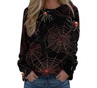 Felpa Donna Senza Cappuccio, Felpe Donna Tema Fantasma Pullover Top Moda Stampa Grafica Manica Lunga Casual Girocollo Leggere Confortevole Felpa Invernale Donna per Lo Sport