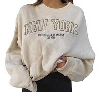 Felpa Donna Senza Cappuccio,Girocollo Maniche Lunghe Camicette Camicia A Cappuccio Magliette Tinta Unita Leggera Cappotto Lungo dal Taglio Diversi Colori Disponibili