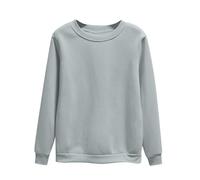 Felpa Donna Senza Cappuccio in Cotone, Sweatshirt Donna Corta, con Collo Tondo, Mantella Leggera, Manteau di Grande Taglia, Vêtements a Colore Uniforme, Abbigliamento Casual, Manica Lunga, Top