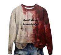 Felpa Donna Senza Cappuccio Leggera, Maglia Donna Halloween Skeleton Senza Cappuccio Scheletro Maglietta Maniche Lunghe Print Girocollo Felpa Top Sweatshirt Donna per Lo Sport