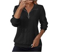 Felpa Donna,Tutta da Donnas,Felpa,Felpa da donnaes Casuale con Colletto a Imbuto Cerniera Maniche Lunghe e Tasche,Hoodie,Abbigliamento Donnas,02-Black,S