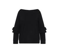 Felpa donna Ulla Popken taglie forti volant scollo a V manica lunga 816585
