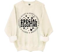 Felpa educativa speciale, maglietta per insegnante di educazione speciale, magliette divertenti per insegnanti, donne e uomini, Khika, L