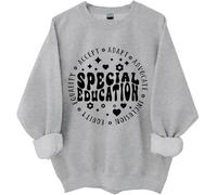 Felpa educativa speciale, maglietta per insegnante di educazione speciale, magliette divertenti per insegnanti, donne e uomini, Grigio, L