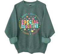 Felpa educativa speciale, maglietta per insegnante di educazione speciale, magliette divertenti per insegnanti, donne e uomini, Verde, L