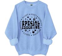 Felpa educativa speciale, maglietta per insegnante di educazione speciale, magliette divertenti per insegnanti, donne e uomini, blu cielo, L