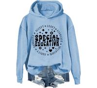 Felpa educativa speciale, maglietta per insegnante di educazione speciale, magliette divertenti per insegnanti, donne e uomini, azzurro cielo., L