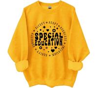 Felpa educativa speciale, maglietta per insegnante di educazione speciale, magliette divertenti per insegnanti, donne e uomini, Giallo, L