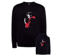 Felpa ELVIS PRESLEY nera stampa con e senza cappuccio king of rock'n roll musica