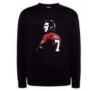 Felpa Eric Cantona 7 king Man United nera Cappuccio o Girocollo calcio anni 90