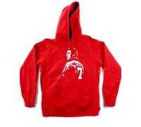 Felpa Eric Cantona 7 the king Manchester Rossa Cappuccio calcio legend francia