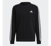 adidas Essentials Fleece 3-Stripes Sweatshirt, Felpa Uomo, Black/White, S