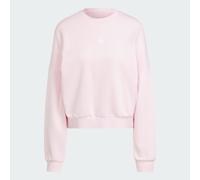 adidas Donna Essentials Small Logo Feel Cozy Relaxed Fit Sweatshirt, Clear Pink/White, XXL